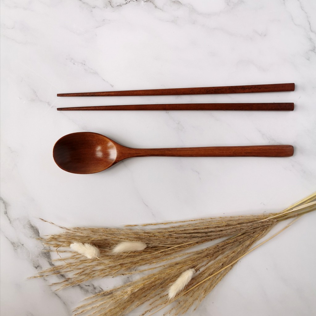 Korean Wooden Spoon and Chopsticks | Shopee Philippines