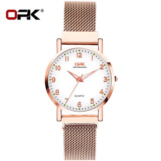 OPK Watch Woman Original Quartz Stainless Steel Relo Waterproof Luminous Authentic Watches For Women Stainless Magnetic Buckle Korean Watch