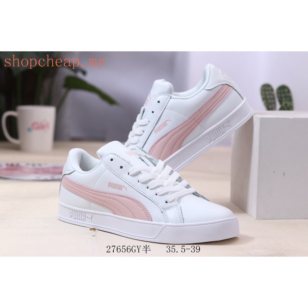 puma shoes pink and white