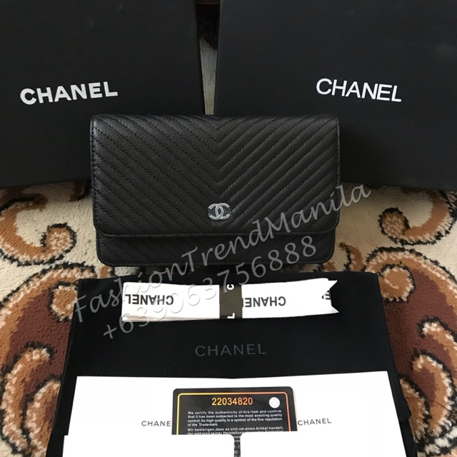 Chanel Chevron WOC Wallet On Chain Caviar Chanel Chevron WOC | Shopee  Philippines