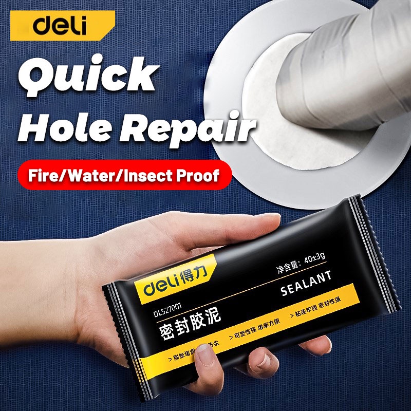 DELI Original Waterproof Sealant Cement Clay Mud 40g Wall Holes Sealant