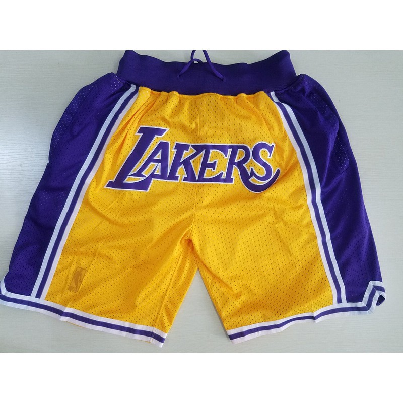 lakers shorts front logo