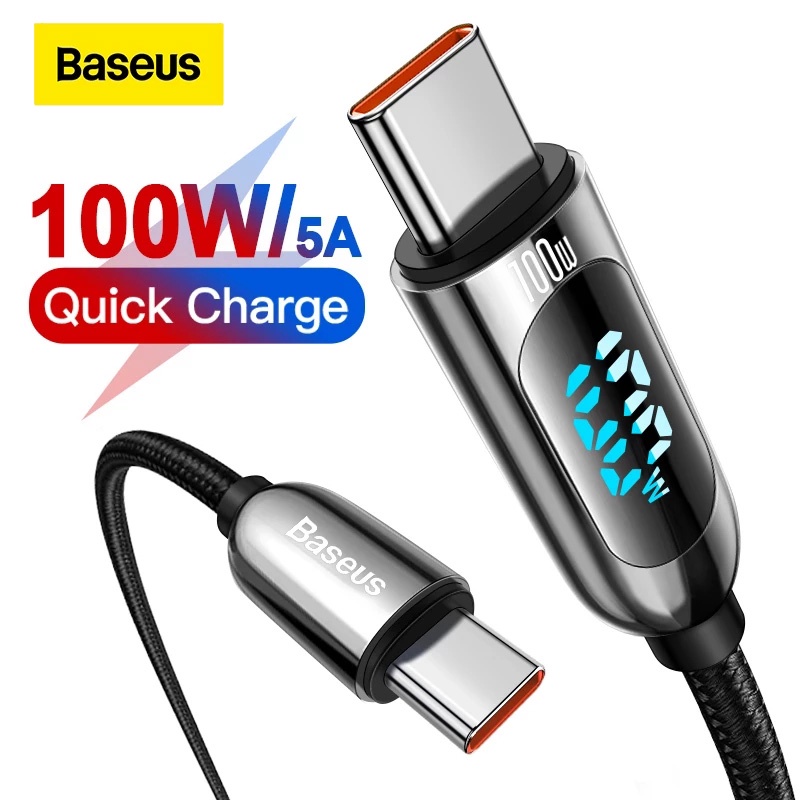 Baseus 100w Usb Type C To Type C Data Cable 5a Fast Charging For Mi 11 Samsung S21 S20 Support 1819