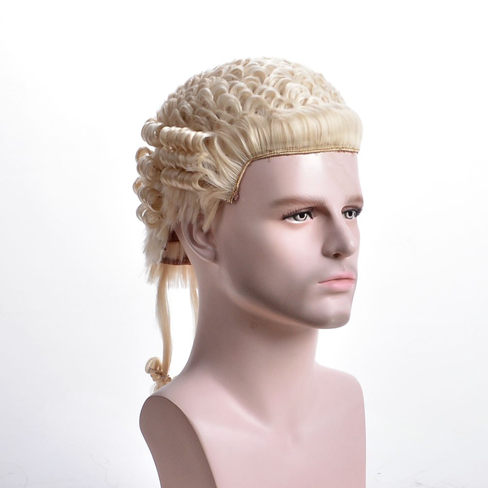 Alizing Barrister Wig Handmade Lawyer Wig with Blonde Color Synthetic Short  Wig Curly Male Costume H | Shopee Philippines