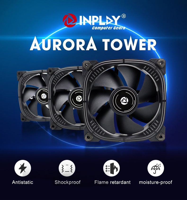 INPLAY ARGB Fan 120MM Cooling Fan Computer PC Case Fans Quiet High