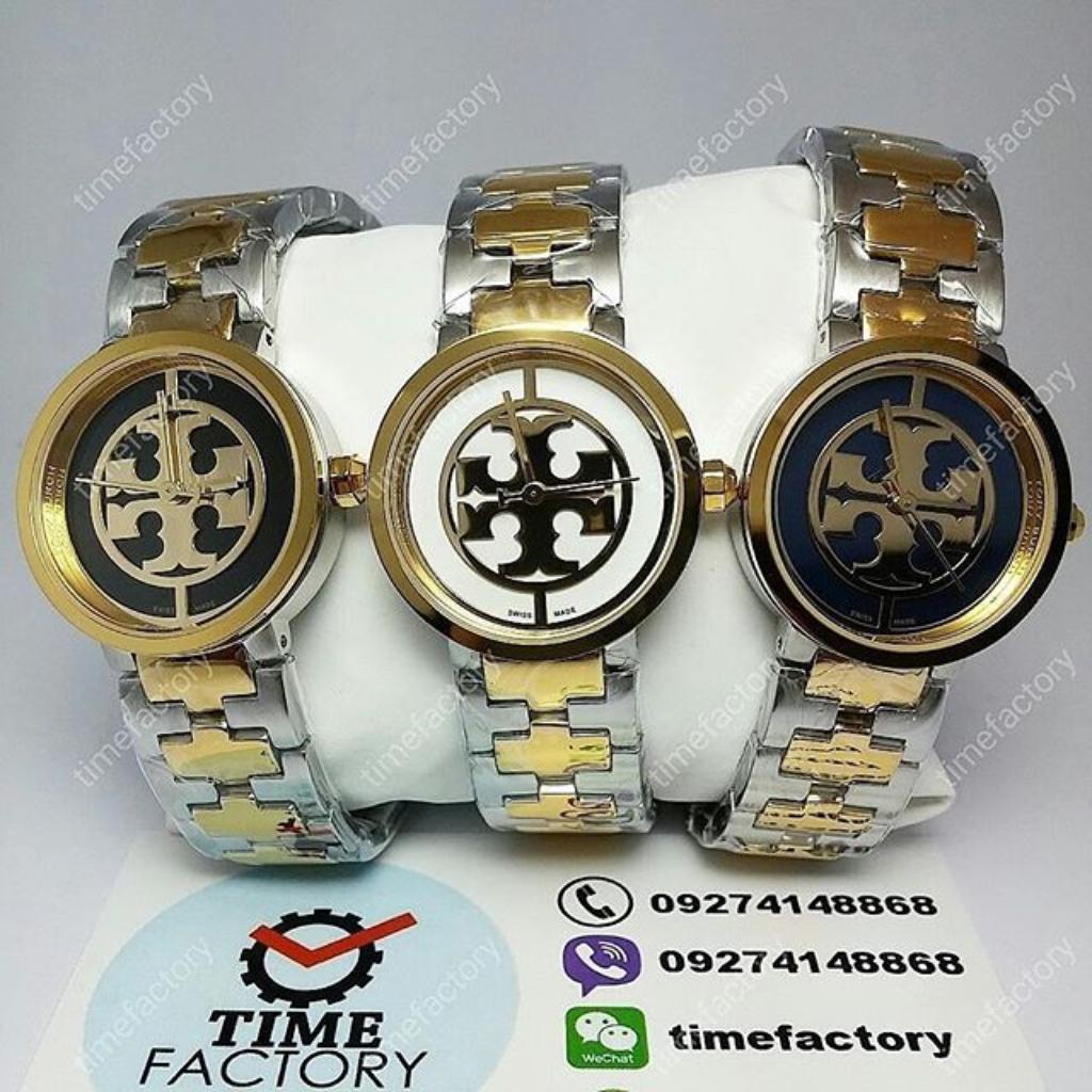 Tory Burch 'Reva' Logo Dial Bracelet Watch, 28mm 2tone | Shopee 