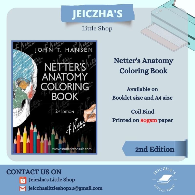 Netter's Anatomy Coloring Book [2nd Edition] Shopee Philippines