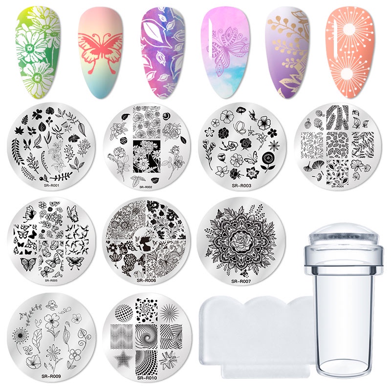 3Pcs/set Nail Stamping Plates Leaves Flowers Geometry Nail Art Board ...