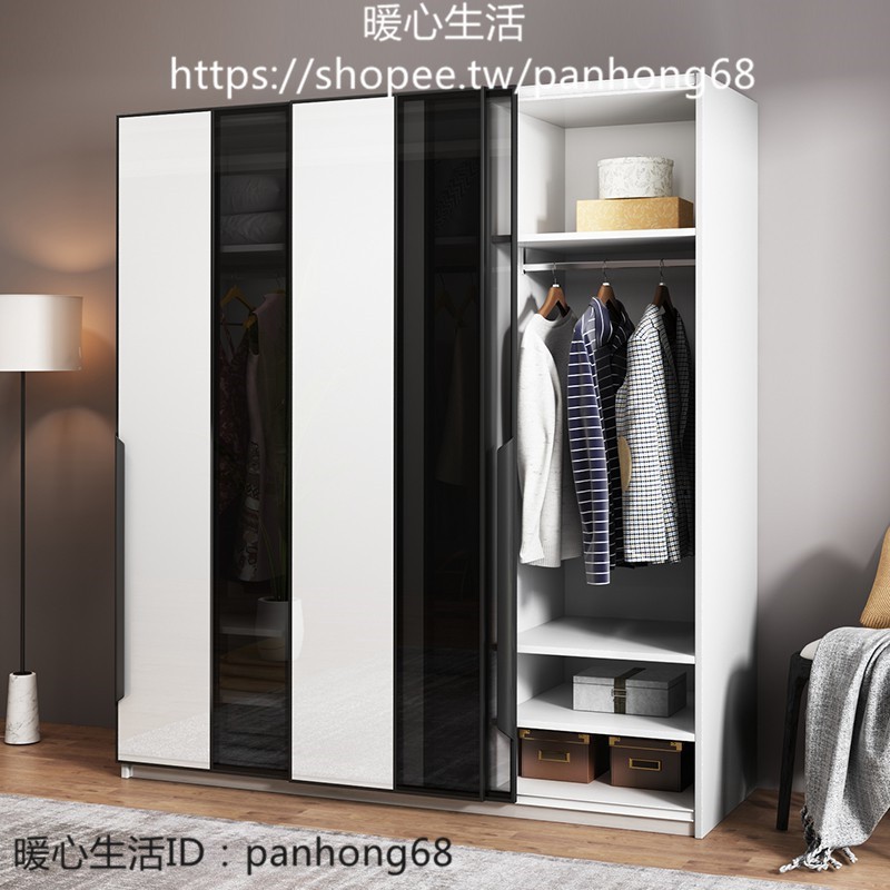 Modern Simple Door Wardrobe Sliding Door Storage Cabinet Shopee