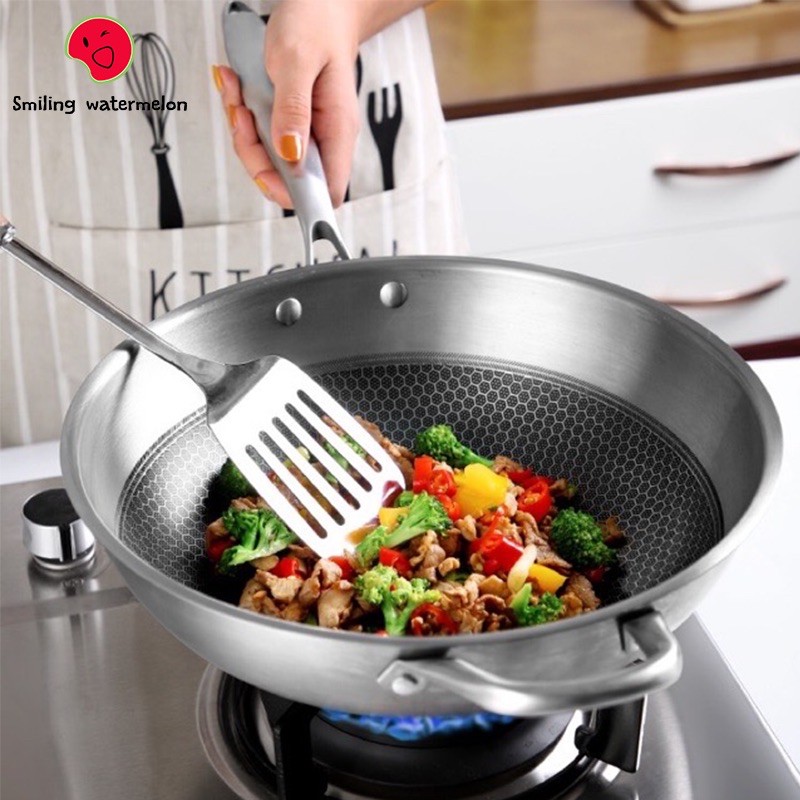 non-stick-pan-wok-pan-non-stick-with-cover-honeycomb-stainless-steel