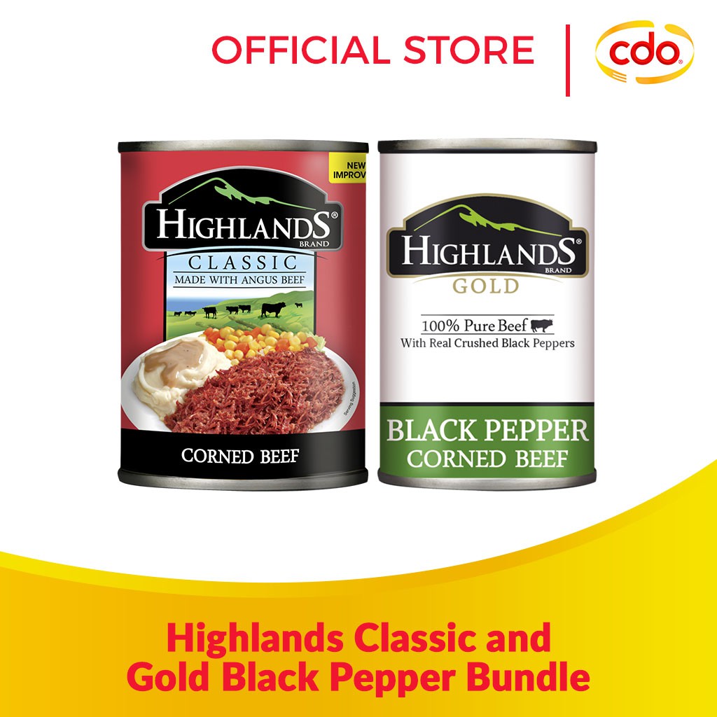 HIGHLANDS Classic Corned Beef 260g and Gold Black Pepper 150g Bundle