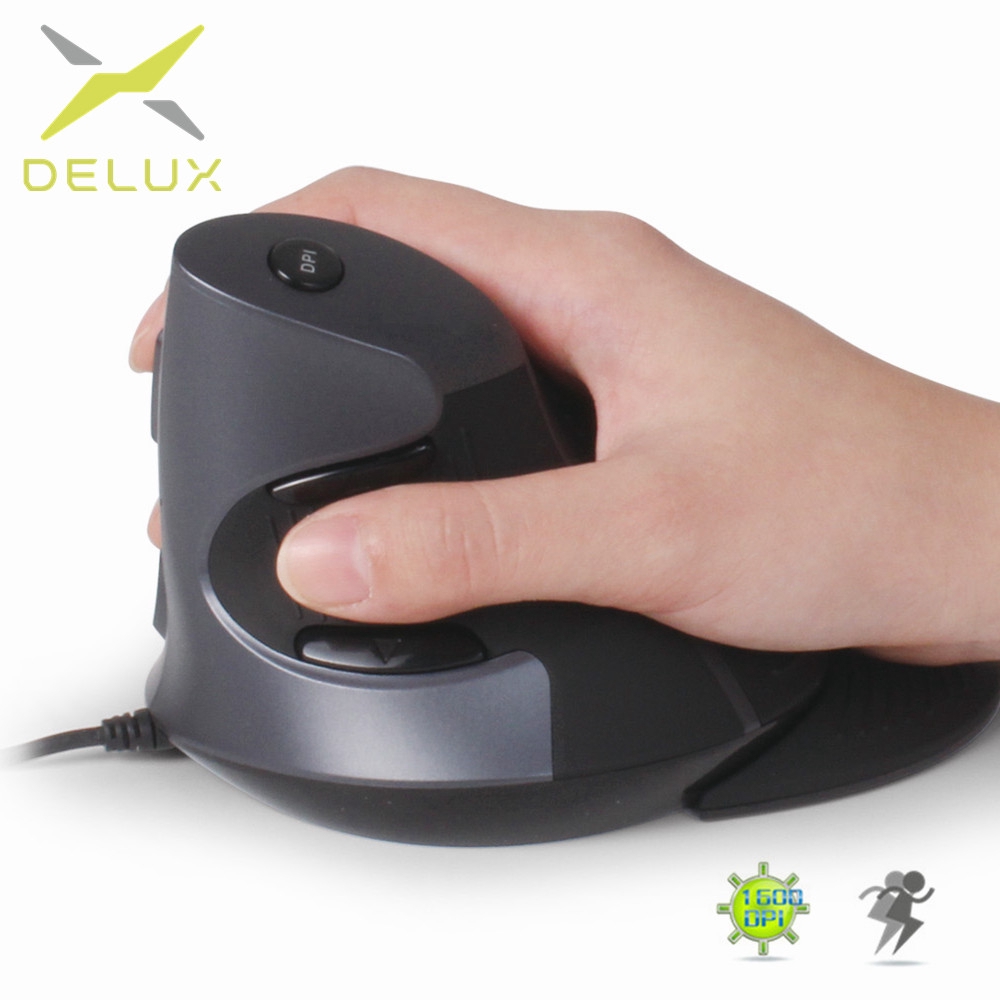 Delux M618BU Wired Gaming Mouse Vertical Optical Ergonomic Mouse Office