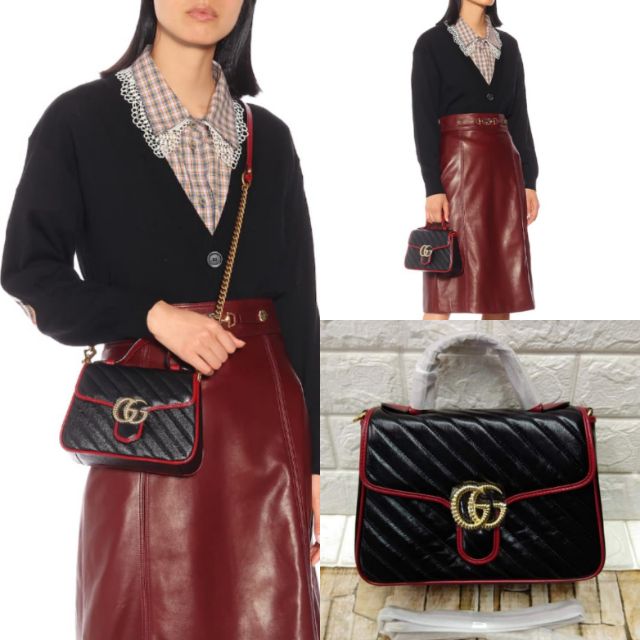 gucci marmont small top handle bag