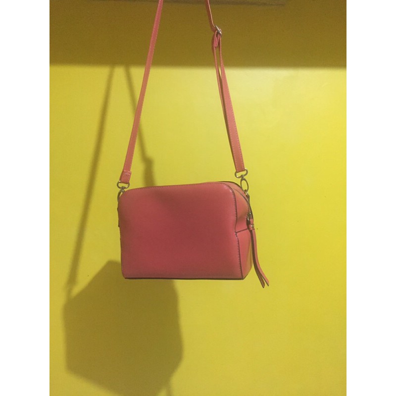 PRELOVED Pink Sling Bag with leather strap | Shopee Philippines