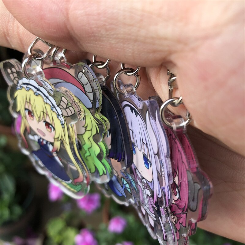 Miss Kobayashi's Dragon Maid Tohru KannaKamui Keychain Cosplay Anime Accessories Backpack Pendant Badge Christmas Gifts