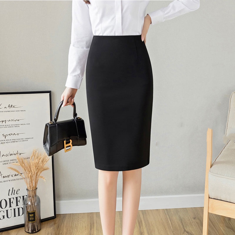 Black Office Midi Skirt S-XL Formal Skirt for Women | Shopee Philippines