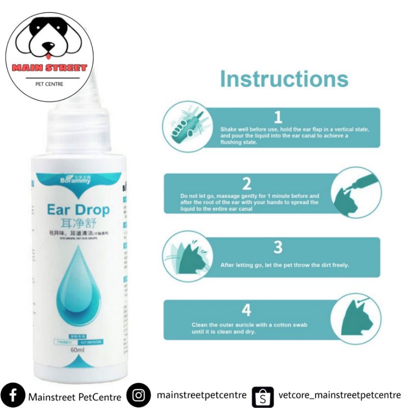 Authentic Pet Ear Drop for Dogs, Cats and other pets (60ml) Dog ear