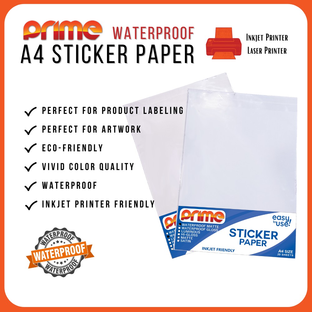 Prime Waterproof Printable A4 Sticker [1020 sheets] Shopee Philippines