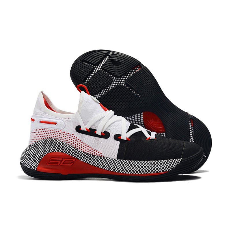 White/Black-Red Men Basketball Shoes 