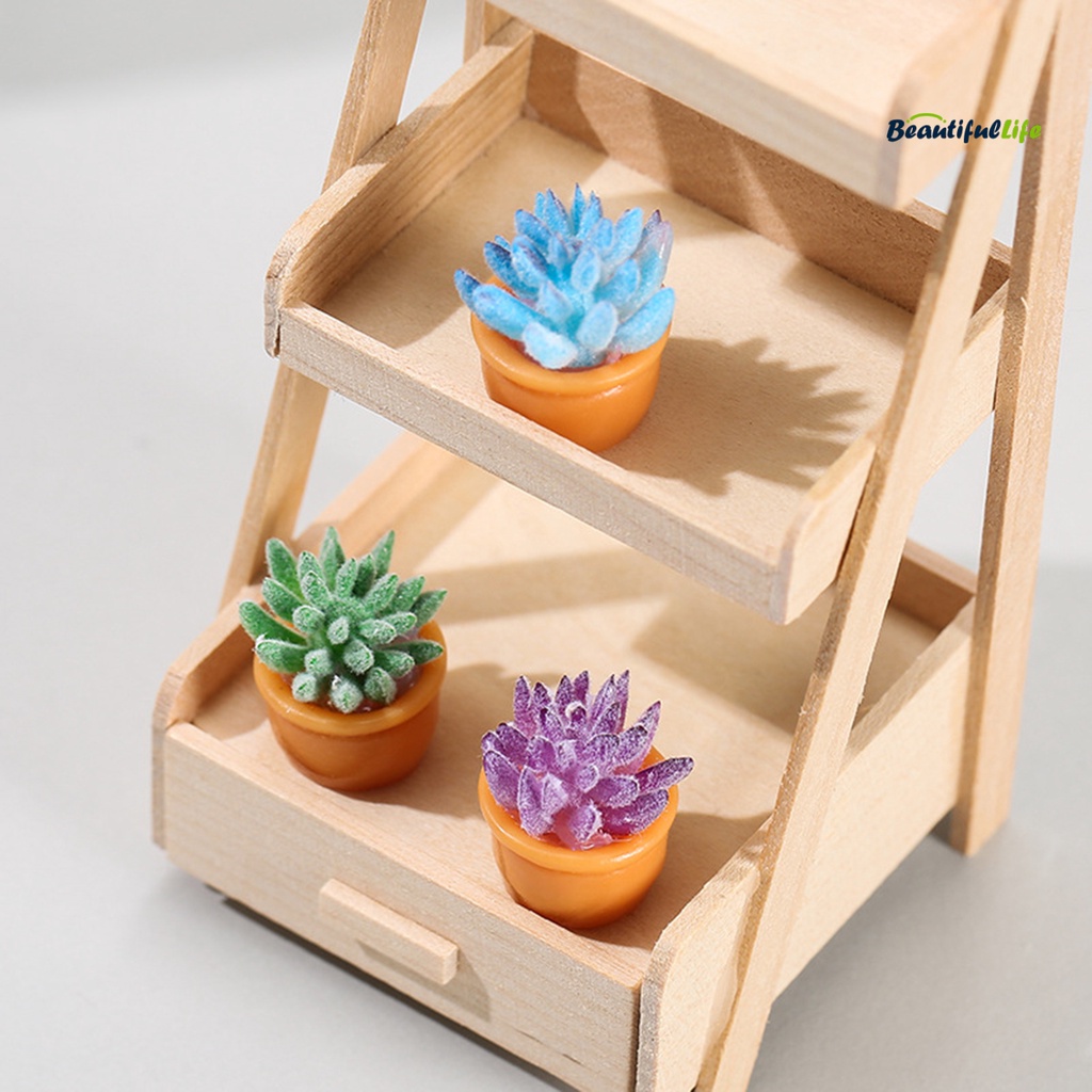 beautifullife 6Pcs/Set Succulent Miniature Fade-resistant Easy Care PVC ...