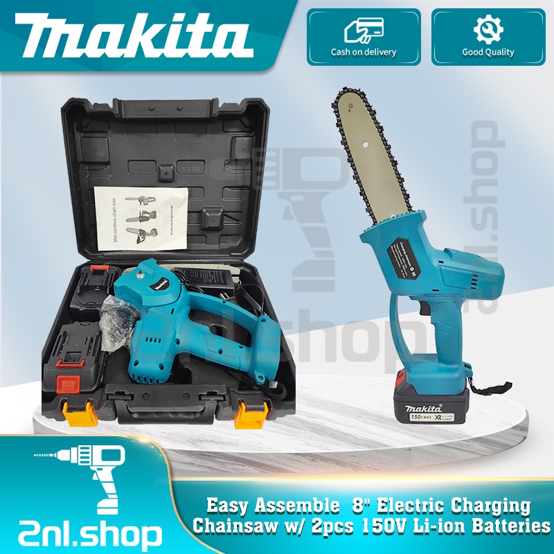 Makita Easy Assemble 8" Electric Charging Chainsaw w/ 2pcs 150V Liion