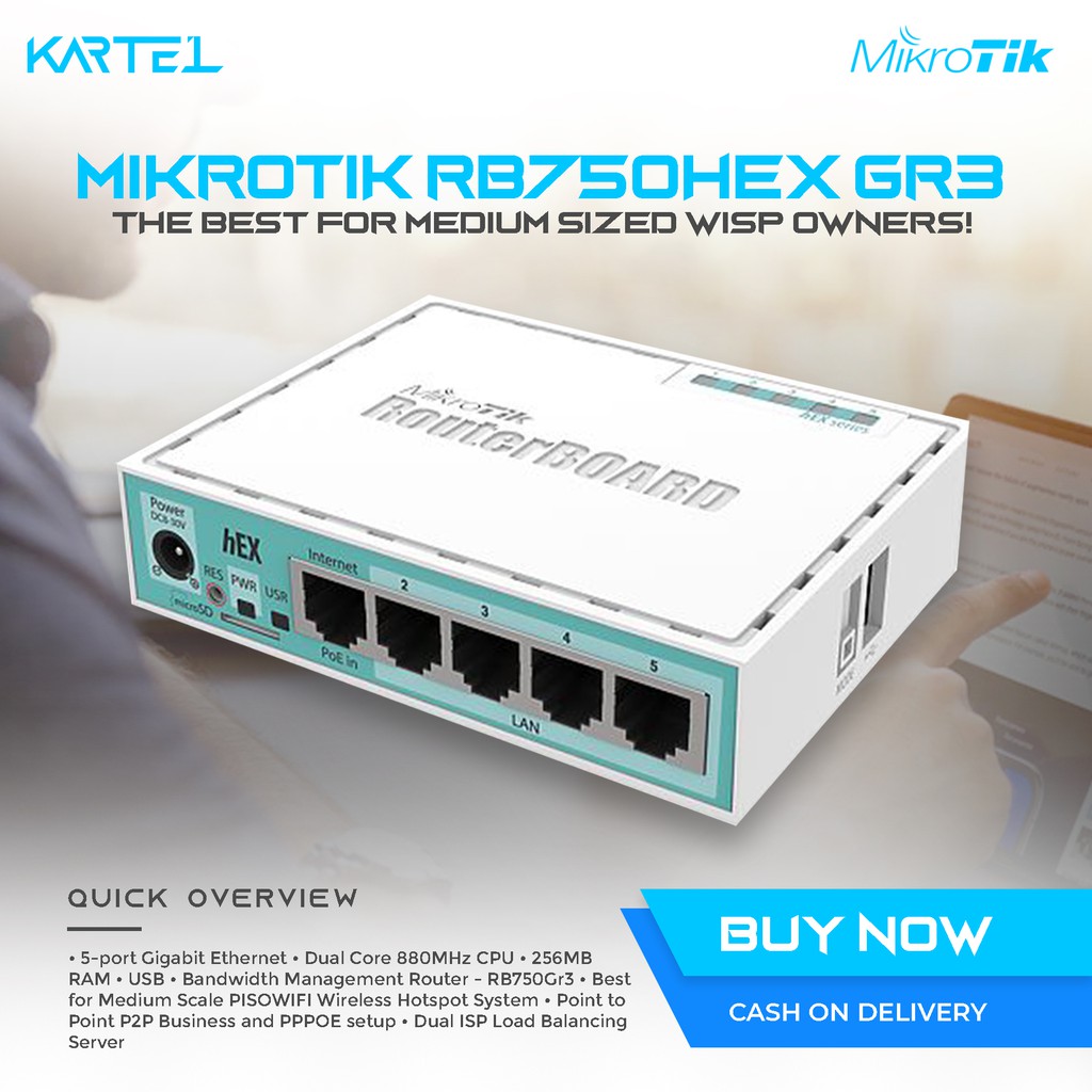 Mikrotik RB750 (HEX Gr3) Gigabit SOHO router Shopee Philippines