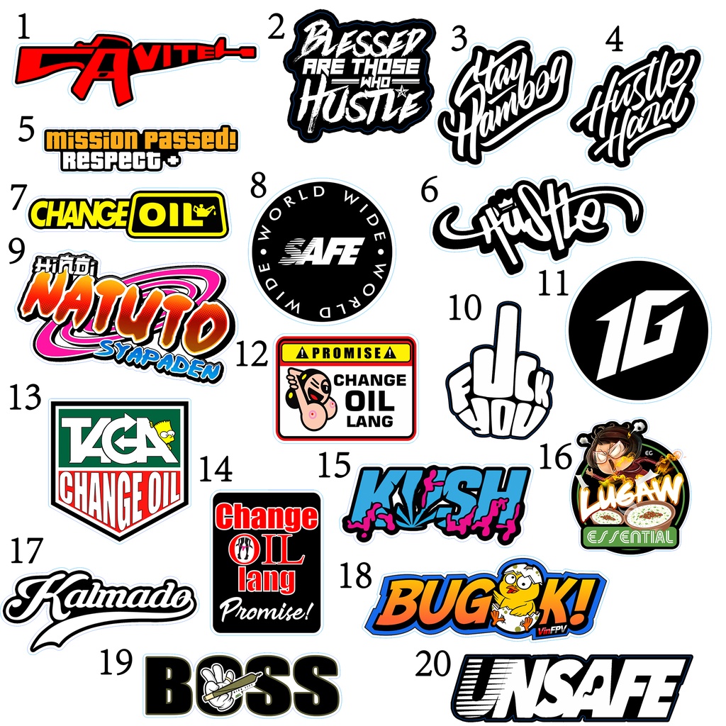 Sticker Decal Vinyl - Change oil Bugok 1G Safe Kalmado Boss Dubs Cavite ...