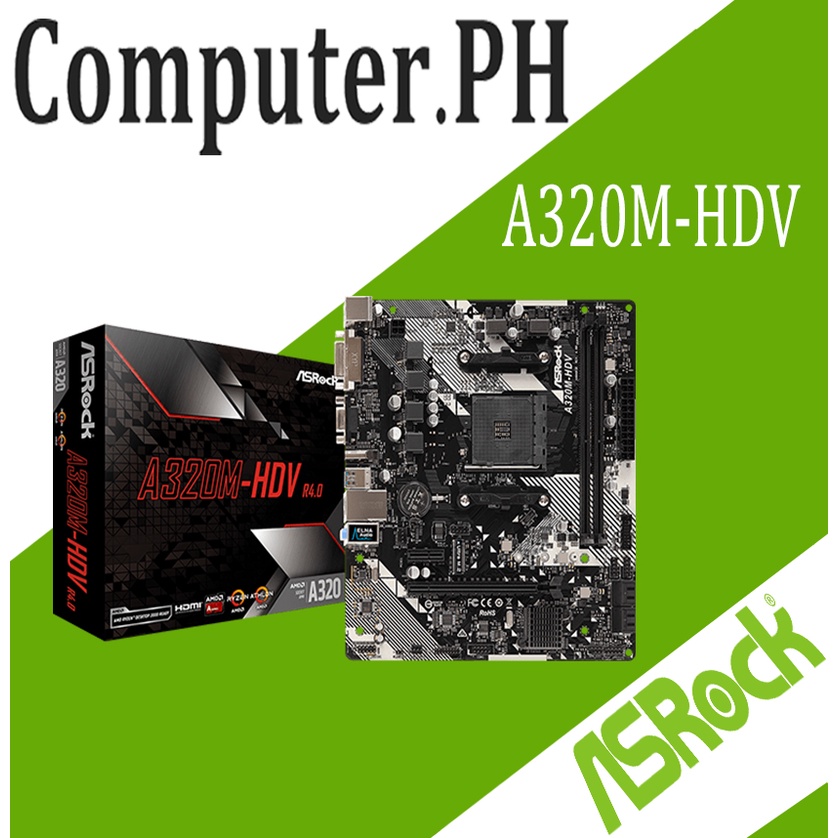 Asrock a320m hdv r4 0 am4 ddr4 motherboard shopee philippines
