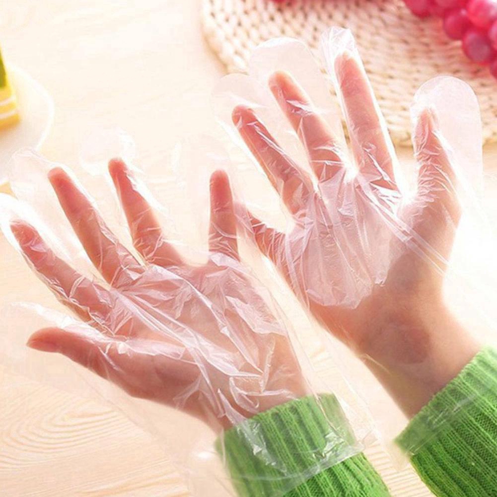 clear plastic gloves