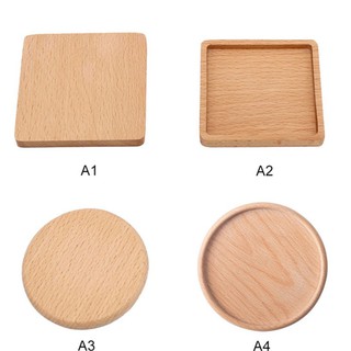 Wood Coaster Retro Insulation Cup Mat Household Square Round Coaster #8