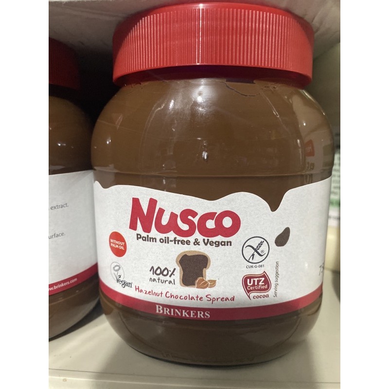 Brinkers Nusco Hazelnut Chocolate Spread 100 Natural, Vegan 750g