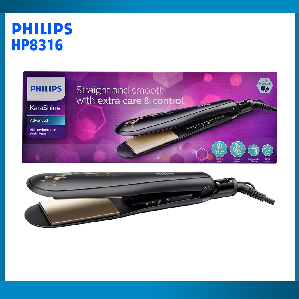 HP8316 Hair Straightener (Keratin Ceramic Coated) Heatup time 60 sec