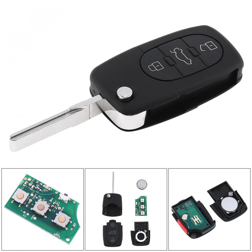 4D0837231E Flip Uncut Keyless Entry Remote Car Key Fob For Audi A4 A6 A8 S4 S6
