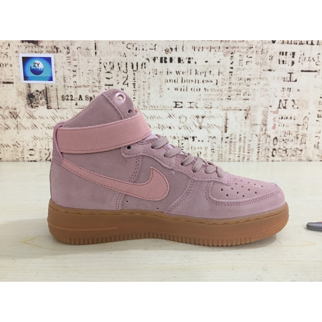 nike air force one pink suede