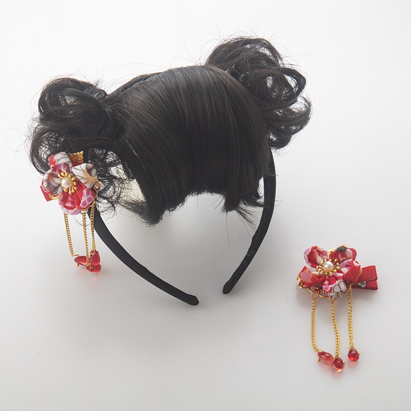 Children's baby hair band wig bangs head buckle COS New Year hair  accessories vibrato cute net red i | Shopee Philippines
