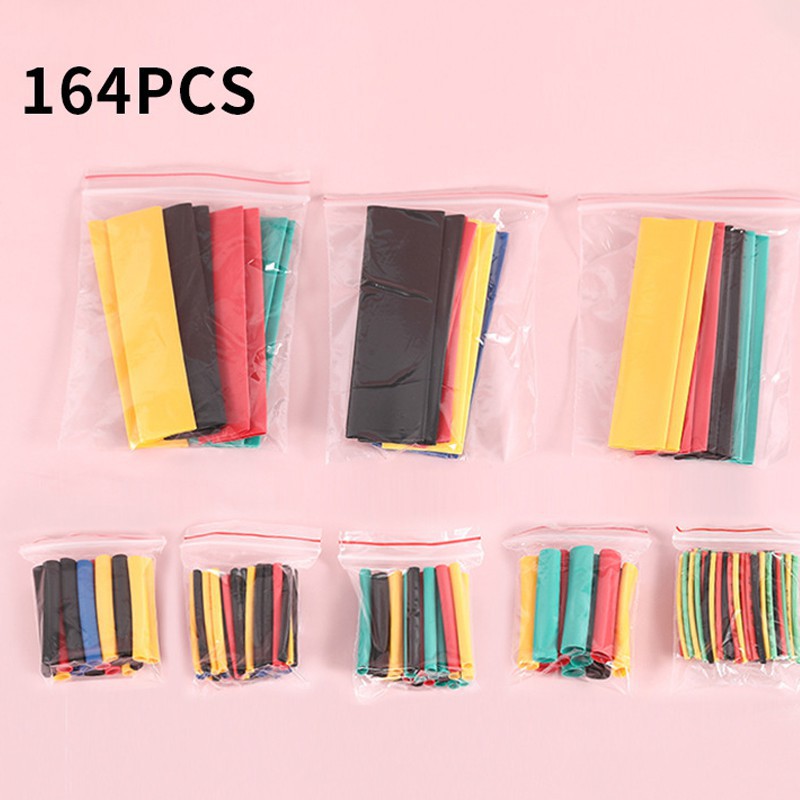 164pcs /328pcs two style Polyolefin Heat Shrink Tube Wrap Wire Cable Insulated Sleeving Tubing Set