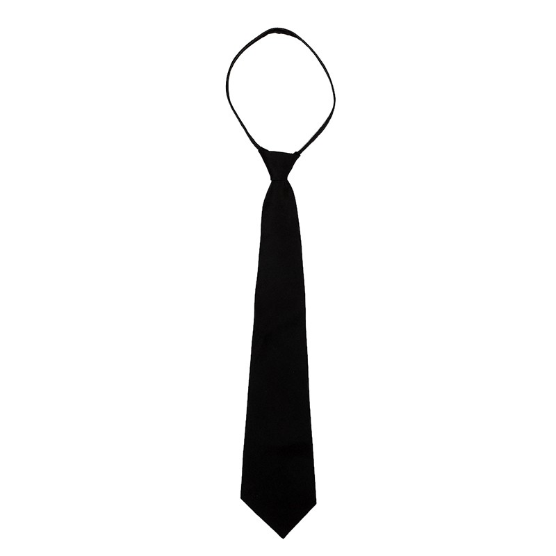 Men Solid Black Polyester Zip Up Necktie Smooth Zipper Tie | Shopee ...