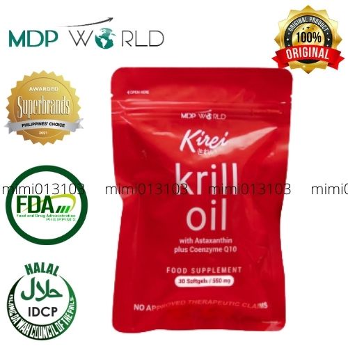100 Authentic Kirei Krill Oil with Astaxanthin plus Coenzyme Q10 (30