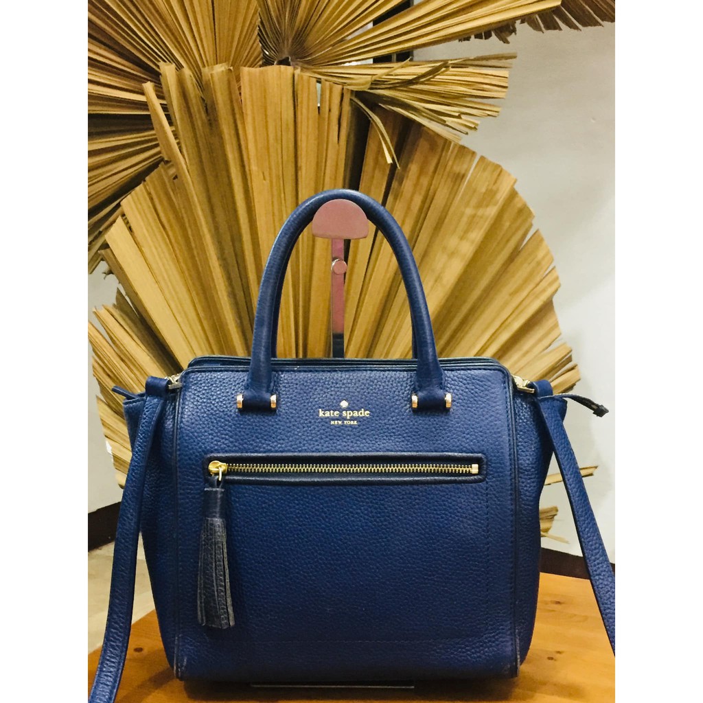 PRE-OWNED AUTHENTIC KATE SPADE TEXTURE LEATHER TWO WAY BAG | Shopee  Philippines