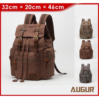 AUGUR men's canvas bag laptop bag school backpack school bag multifunctional large capacity