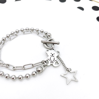 🇰🇷byyum🇰🇷 Handmade products in Korea [Big Teddy Bear Heart Toggle Bar Bracelet] #5