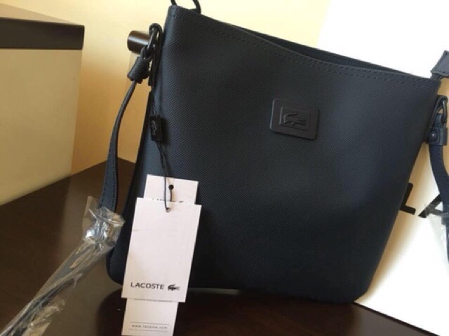 lacoste leather side bag