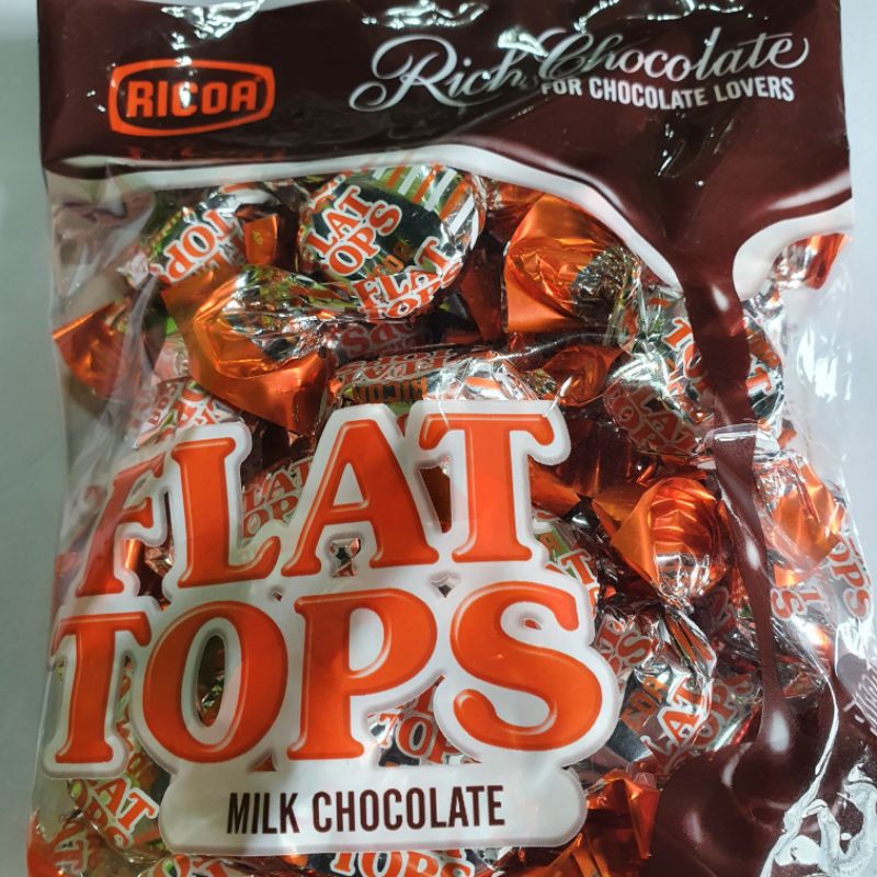 Flat Tops Milk Chocolate 100pcs 500g, Curly Tops, Pinoy Snacks, Chocolate Snacks, Ricoa, Candies #2