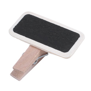 50 Mini blackboard wood message slate rectangle clip clip panel card memos label brand price place number table #6