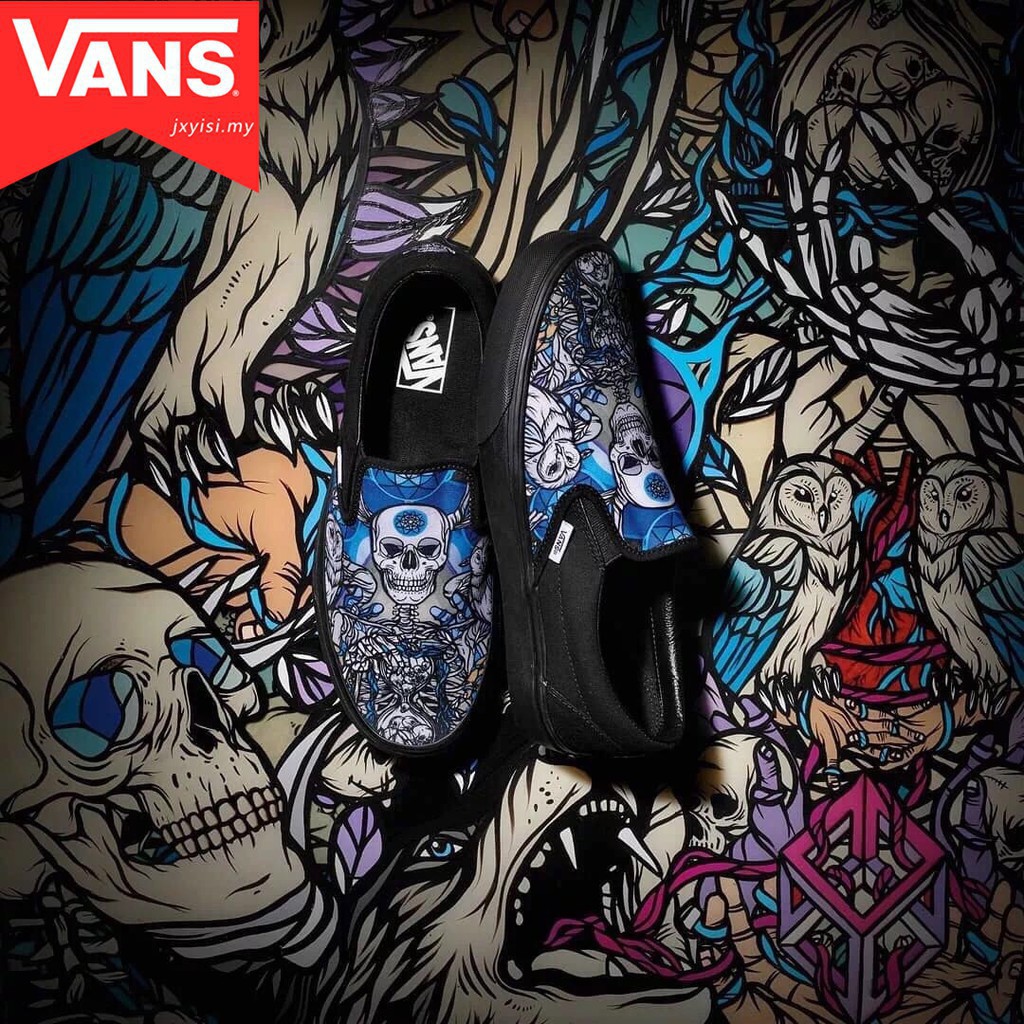 vans shoes skull design