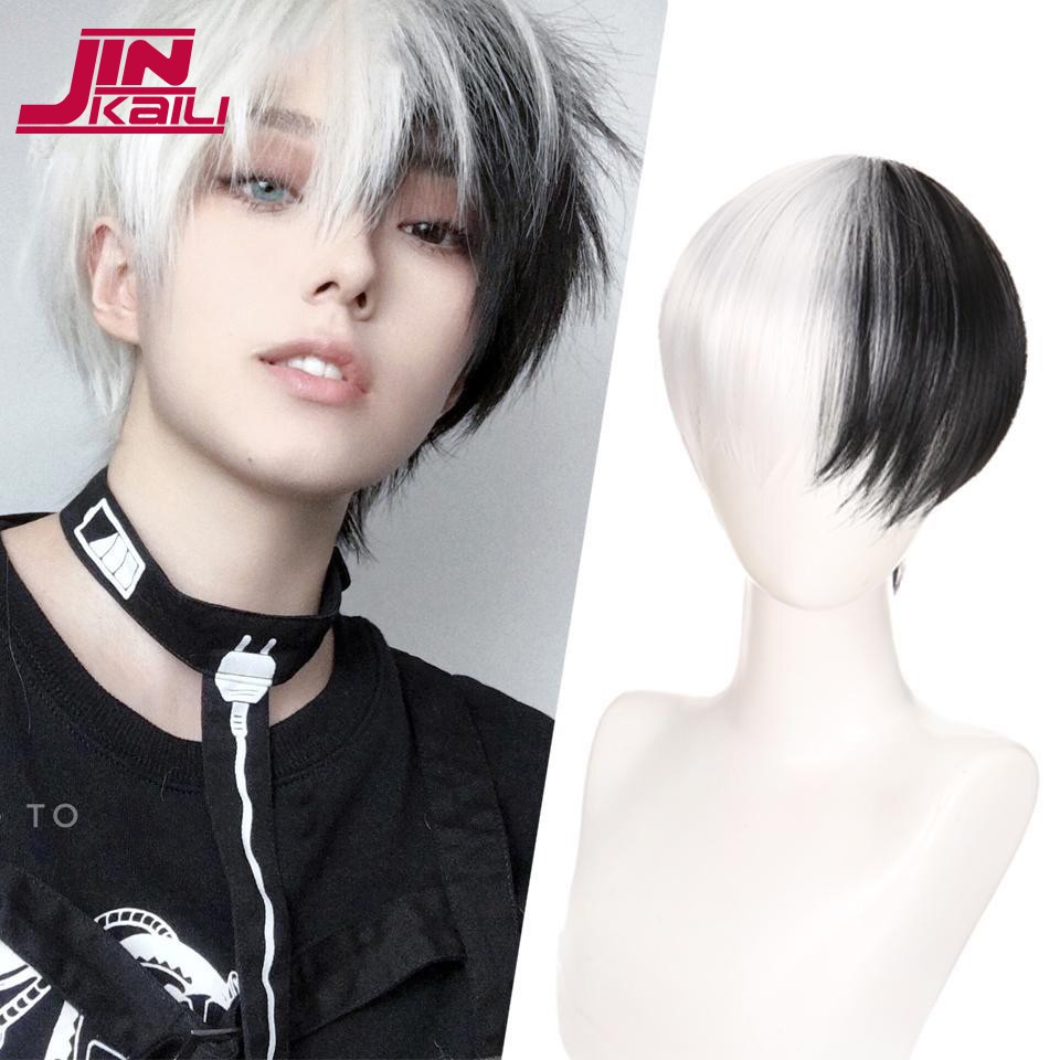 JINKAILI Short Synthetic Anime Male Cosplay Wigs With Bangs Black Brown  Purple Curly Wig Costume Hal | Shopee Philippines