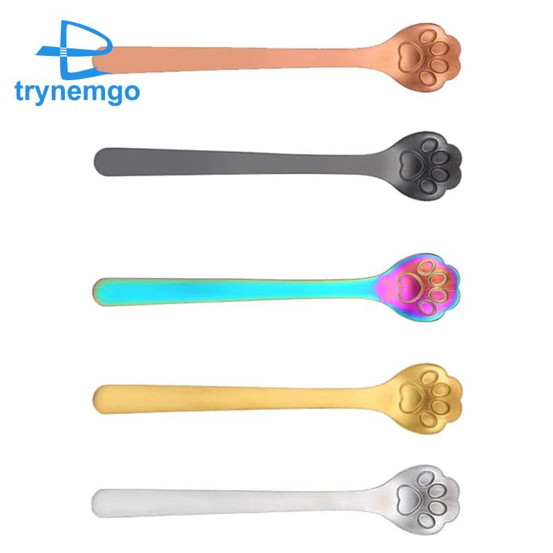 4PCS Coffee Spoon Stainless Steel Teaspoon for Kitchen Restaurant A
