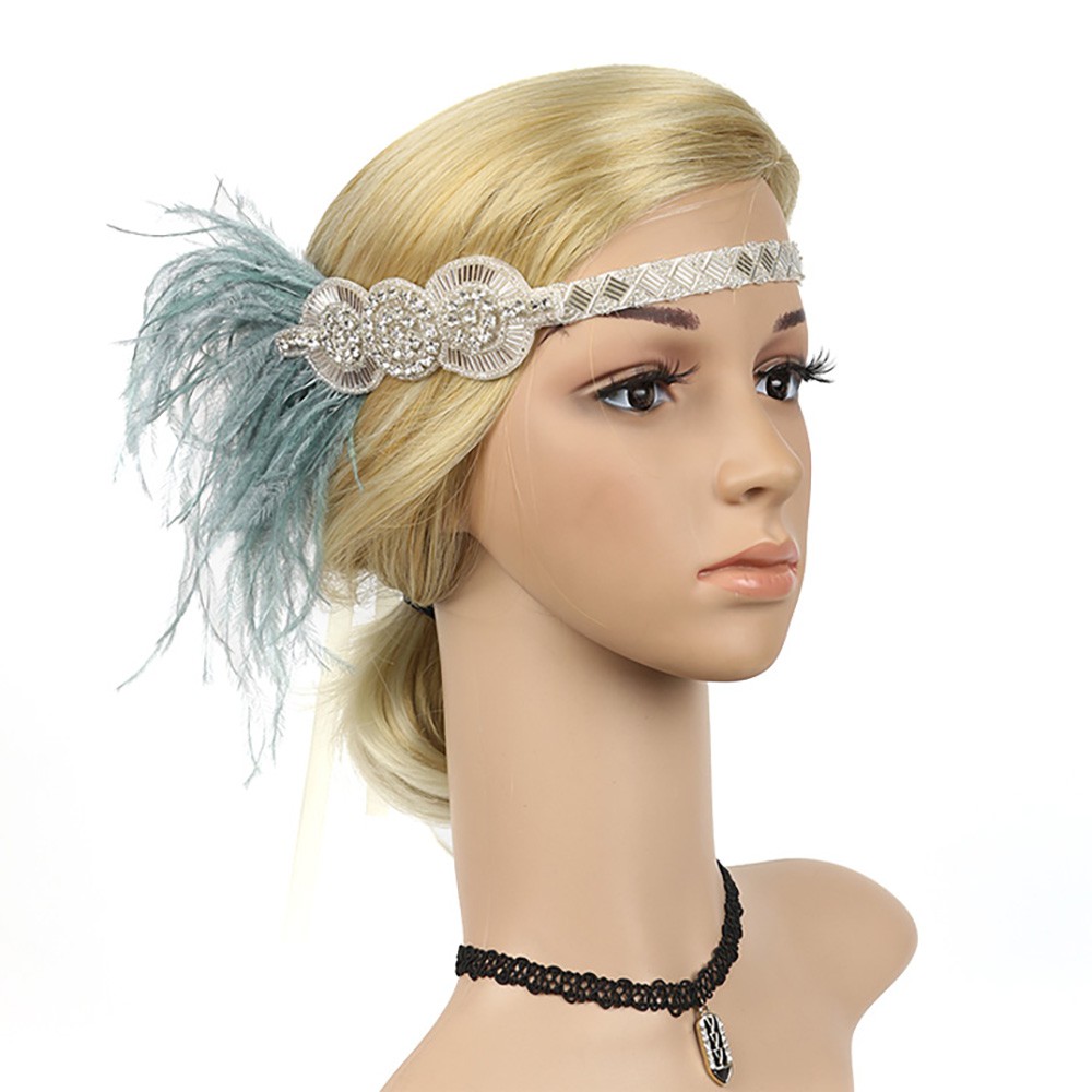 1920s 30s Silver Diamante Headband Hairband Gatsby Flapper Bride Bridal 