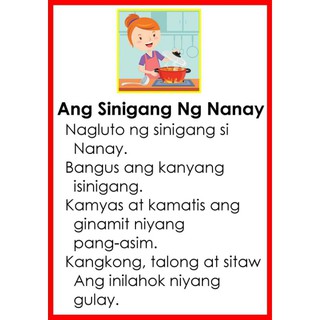 Tagalog Filipino Reading And Comprehension Printed Worksheet Shopee Philippines