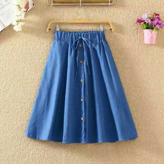 LUCKYHOUSE Korean denim maxi skirt denim skirt long maong skirt fit ...